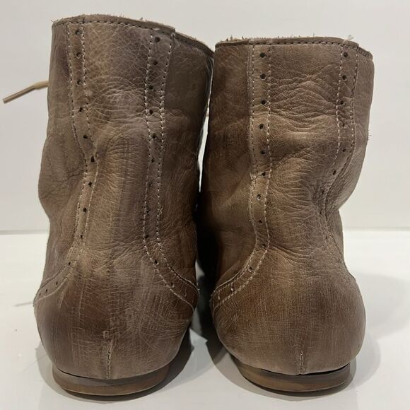Steve Madden Tan Distressed Westonn Leather Booties Size 39 - Picture 5 of 14